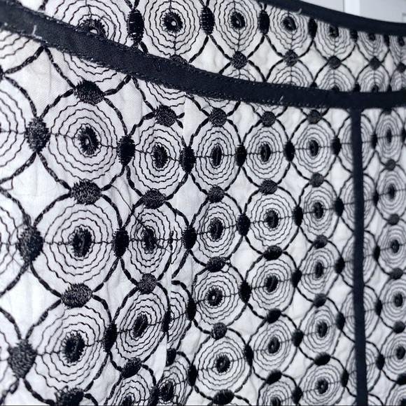 Talbots | Geometric Circle Embroidered Pencil Skirt Black/White 2 - Picture 8 of 12